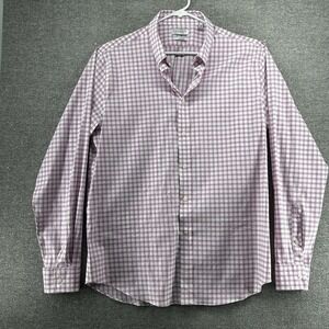 Lauren Ralph Lauren Shirt Slim Fit Men Sz XL/17.5 Red White Checked Long Sleeve